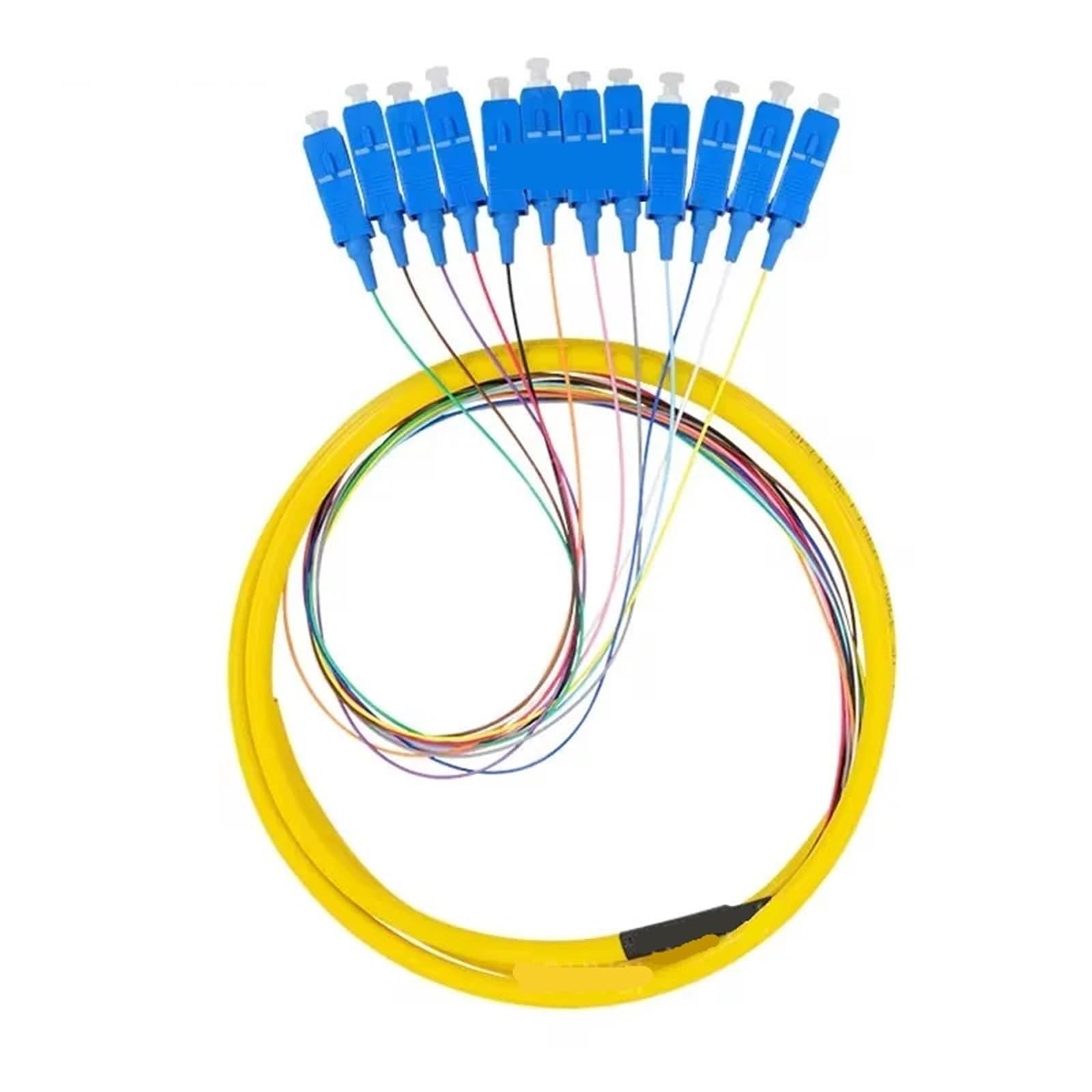 SC/UPC 1,5 m 12 cœurs extérieur cordon de raccordement à fibre optique pigtail fanout fibre optique pigtails monomode pigtail