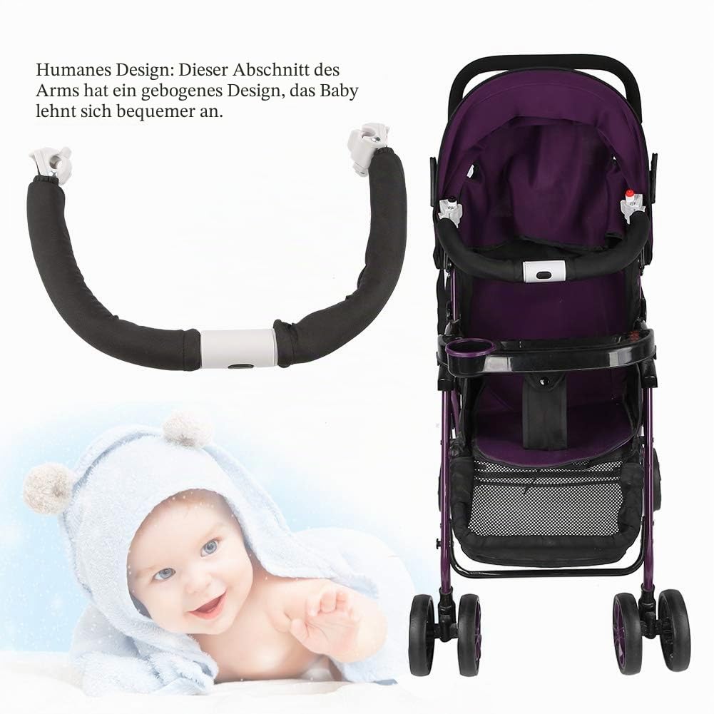 Baby Kinderwagen Stoßstange, verstellbare Kinderwagen Lenker sichere Armlehne Stoßstange für Kinderwagen(Schwarz)