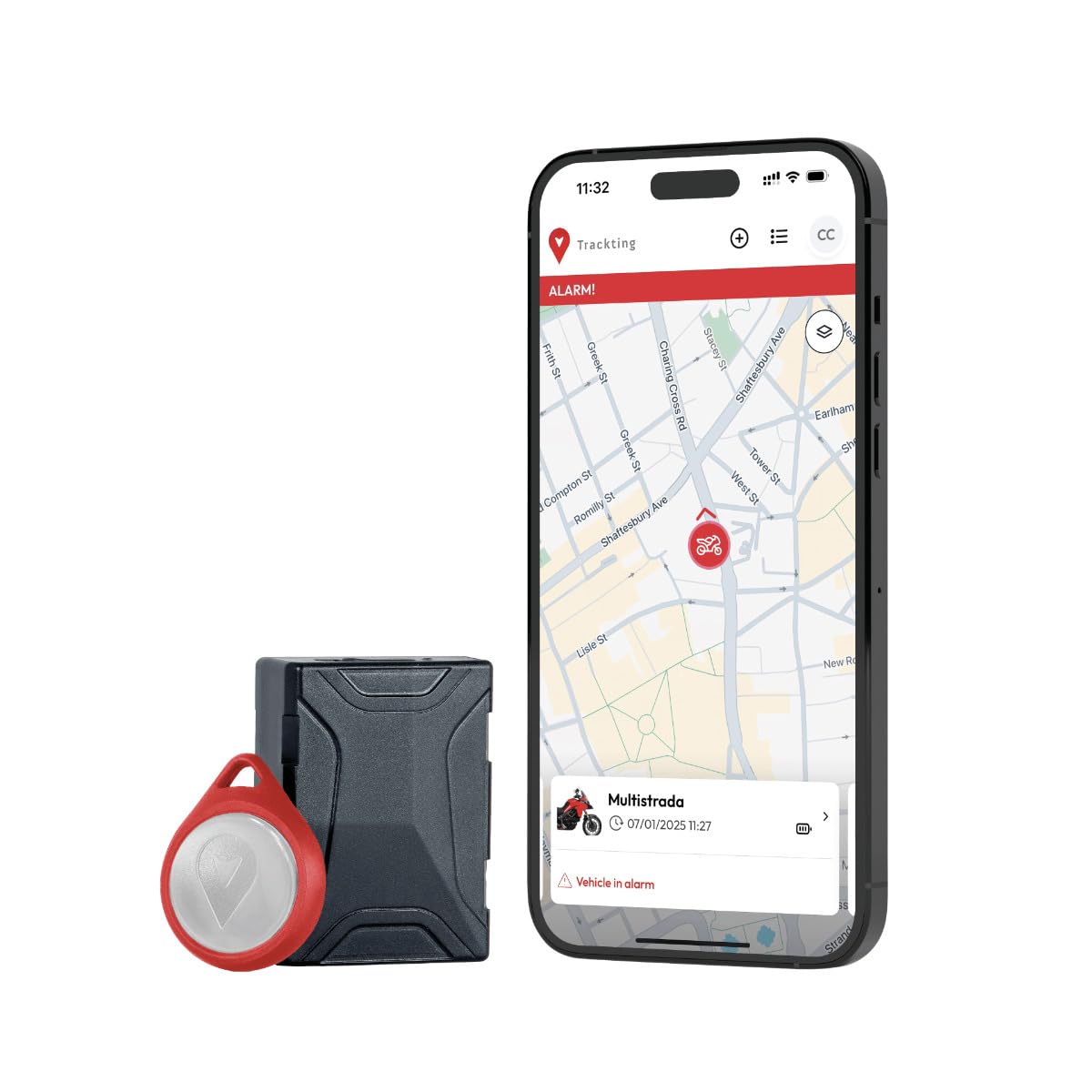 Trackting One – Dispositivo GPS Antirrobo para Coches Y Motos | Localizador GPS para Coche, Moto, Vehículos | Sim Integrada (4g/2g) – Suscripción Requerida | Sin Cables, Larga Duración De Batería