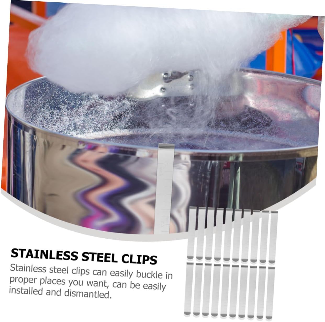 SOLUSTRE 1set Candy-floss Securing Clips Flossing Cotton Candy Machine Marshmallow Clip Making Stabilizing Mesh Cotton Candy Maker Kit Cotton Candy Clips Stabilizer Stainless 20pcs