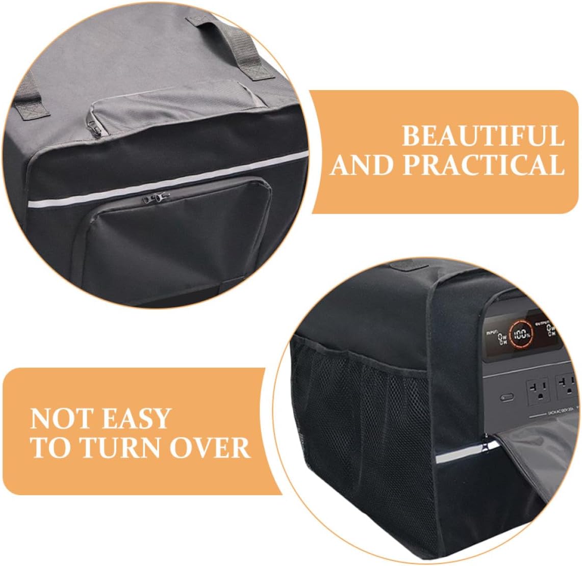 Portable Solar Generator Cover 17.7x14.5x15in Waterproof Dustproof Outdoor Protective Shield for Portable Power Equipment