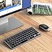 Wireless Keyboard and Mouse, Jelly Comb 2.4G Slim Compact Quiet Small Keyboard and Mouse Combo for Windows, Laptop, PC, Notebook-Black and Gray