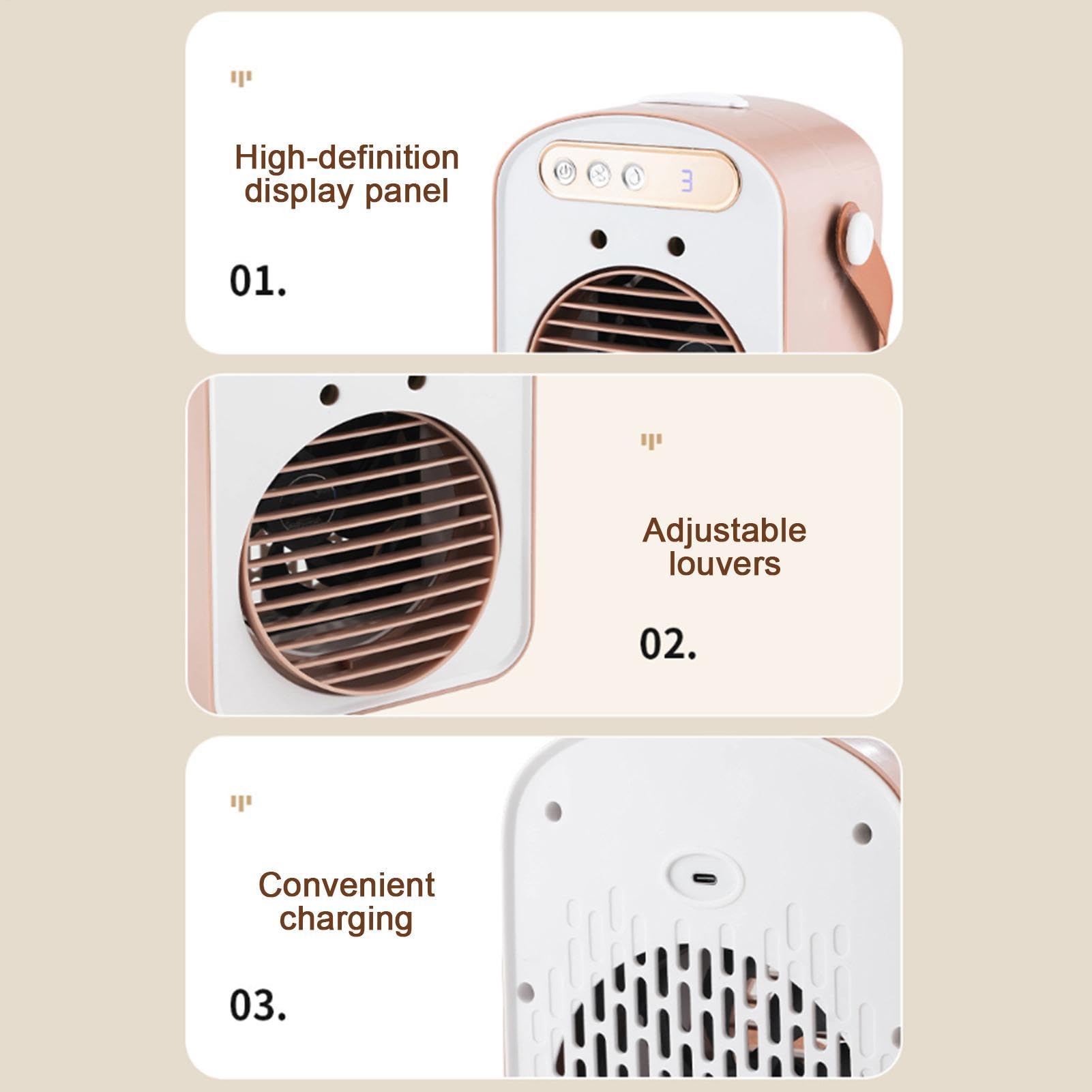 Ventilatore da scrivania per ufficio 3 Velocità Silenziosa Nebulizzazione