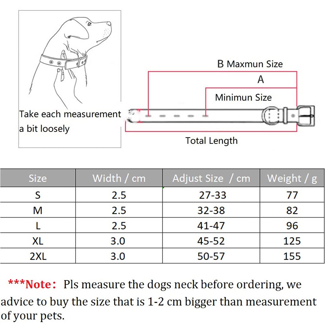 Collare Per Cane Con Rivetti E Guinzaglio - Regolabile, In Pelle Con Borchie Anti-Morso