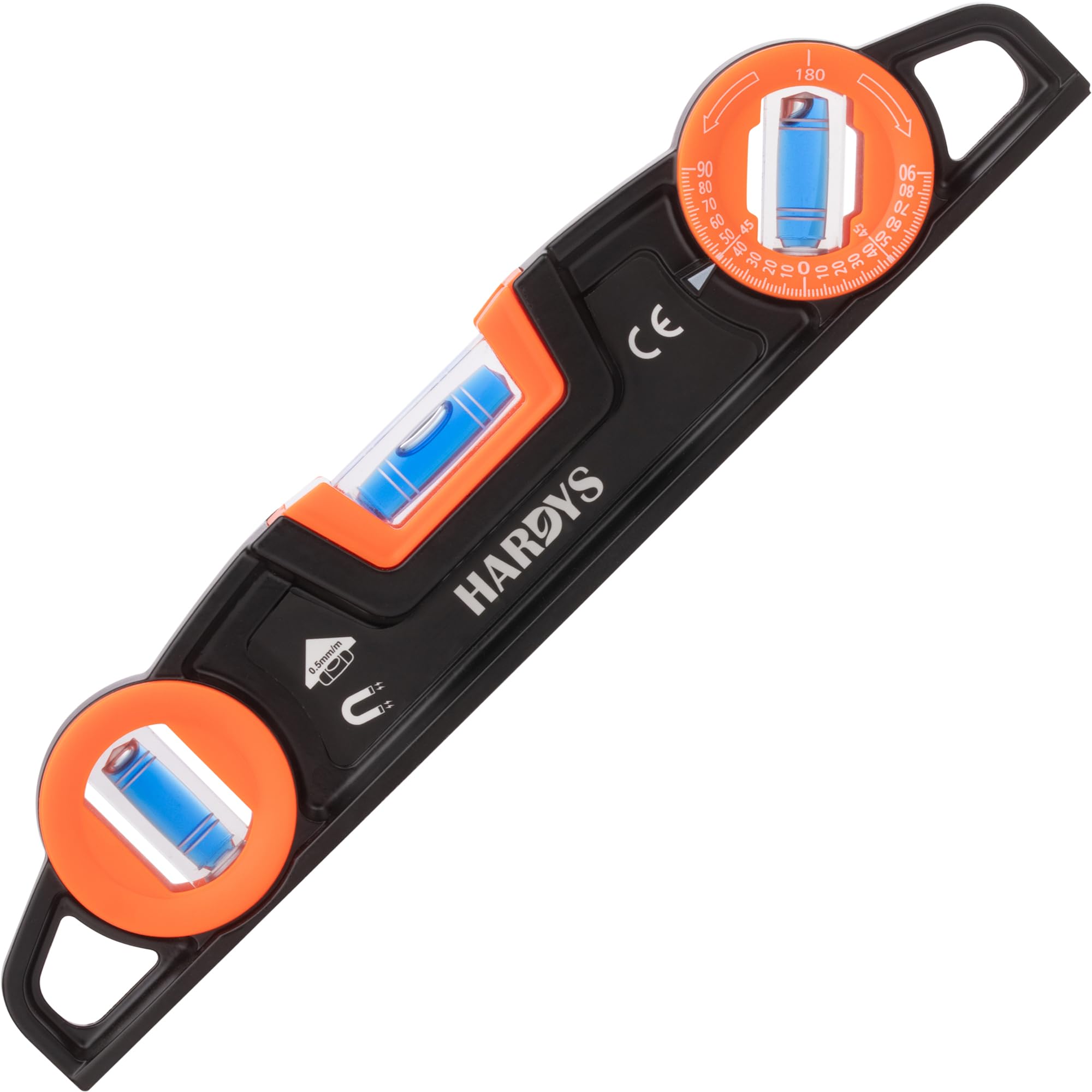 Hardys Torpedo Spirit Level - 245mm Magnetic Aluminium - Black