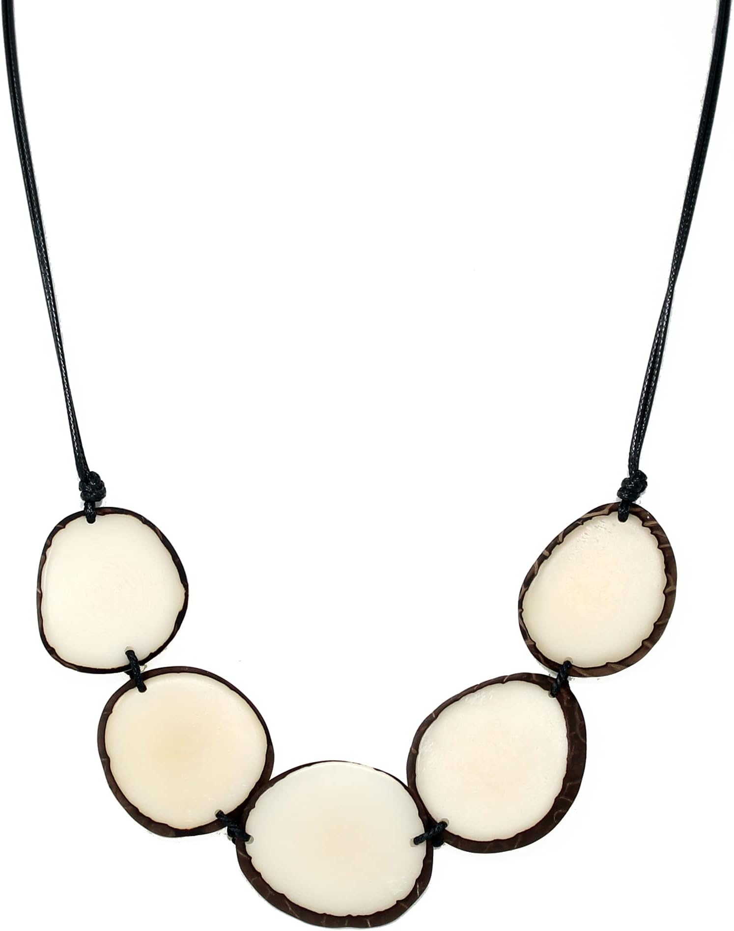 Tagua Necklace Chips in Natural Ivory White Handmade Fairtrade, Adjustable