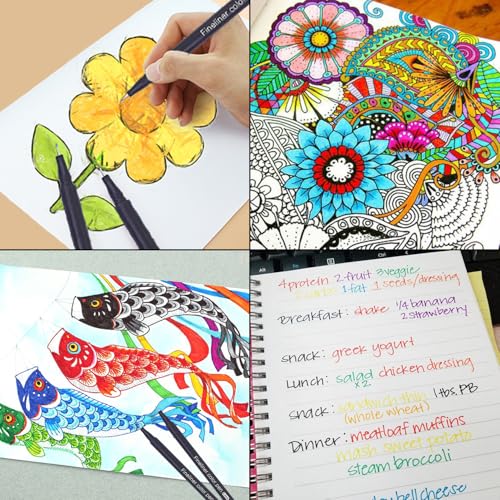Dyvicl VC-100FP Fineliner Pens Fine Point Pens, 100 Colors 0.4Mm Fineliner Color Pen Set Fine Point Markers Fine Tip Drawing Pens For Journaling Writing Note Taking Calendar Adult Coloring thumb #5