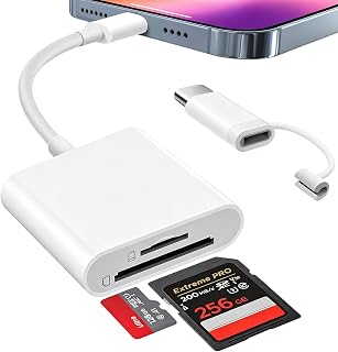 czytnik kart sd do iPhone iPad, 2 w 2 Lightning i USB C Czytnik kart SD