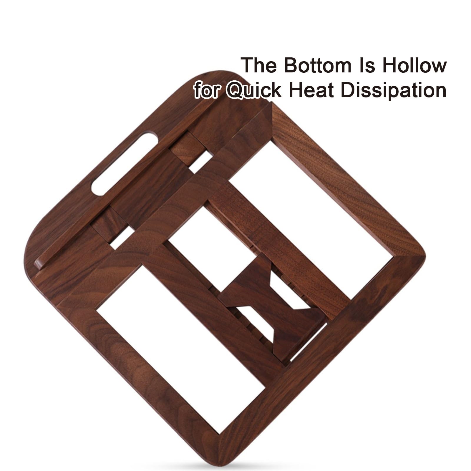 Supporto per laptop in legno beige regolabile in altezza pieghevole da scrivania supporto per laptop con design cavo portatile multi angolo ergonomico supporto per laptop per casa e ufficio