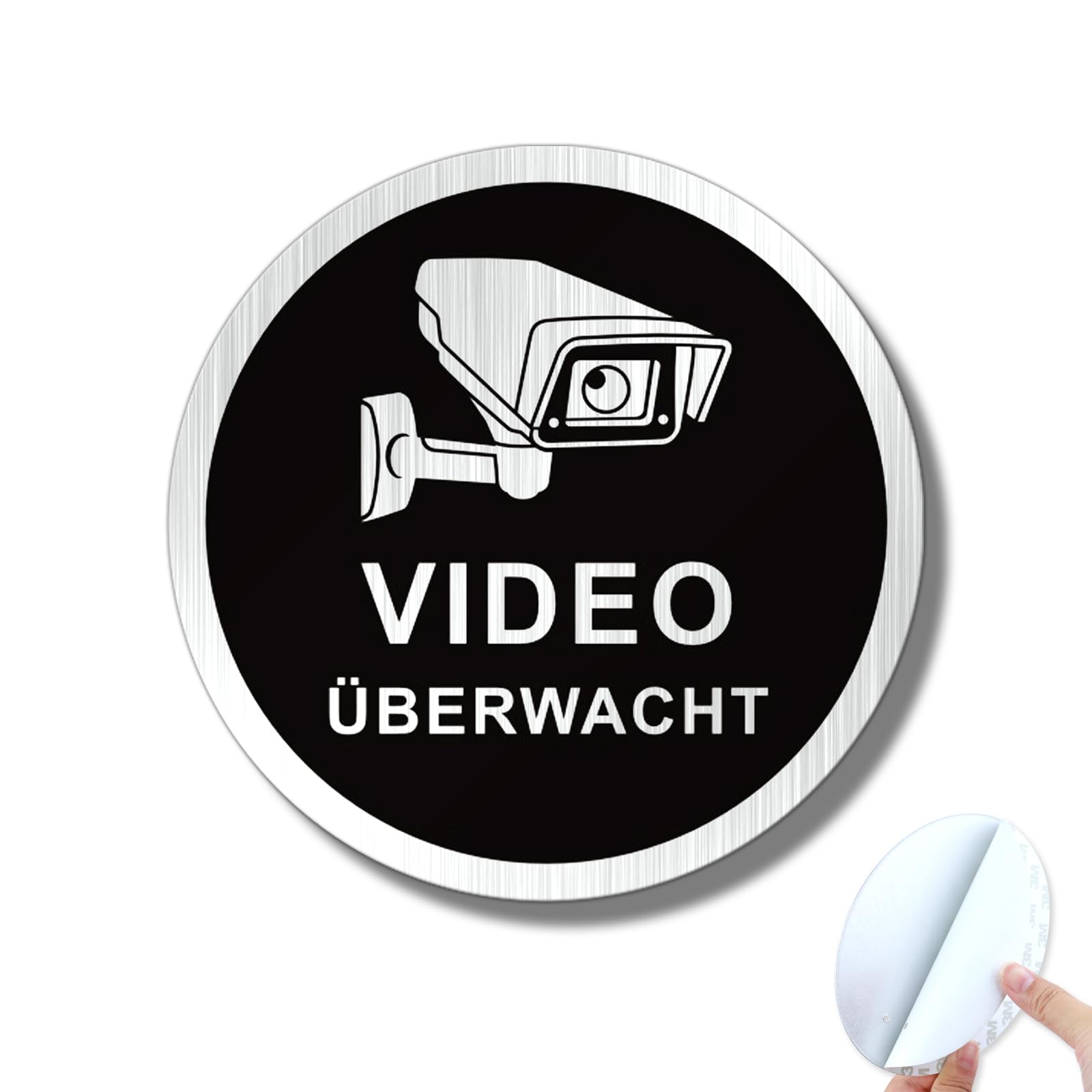 Goodvia Cartel De Videovigilancia, Diámetro De 10 Cm, Diseño