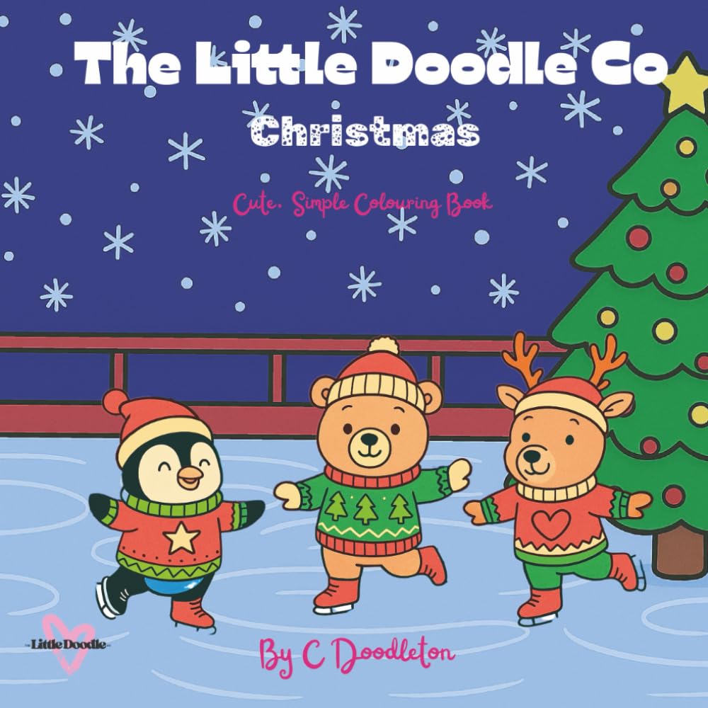 The Little Doodle Co: Christmas, cute simple colouring book for adults and kids