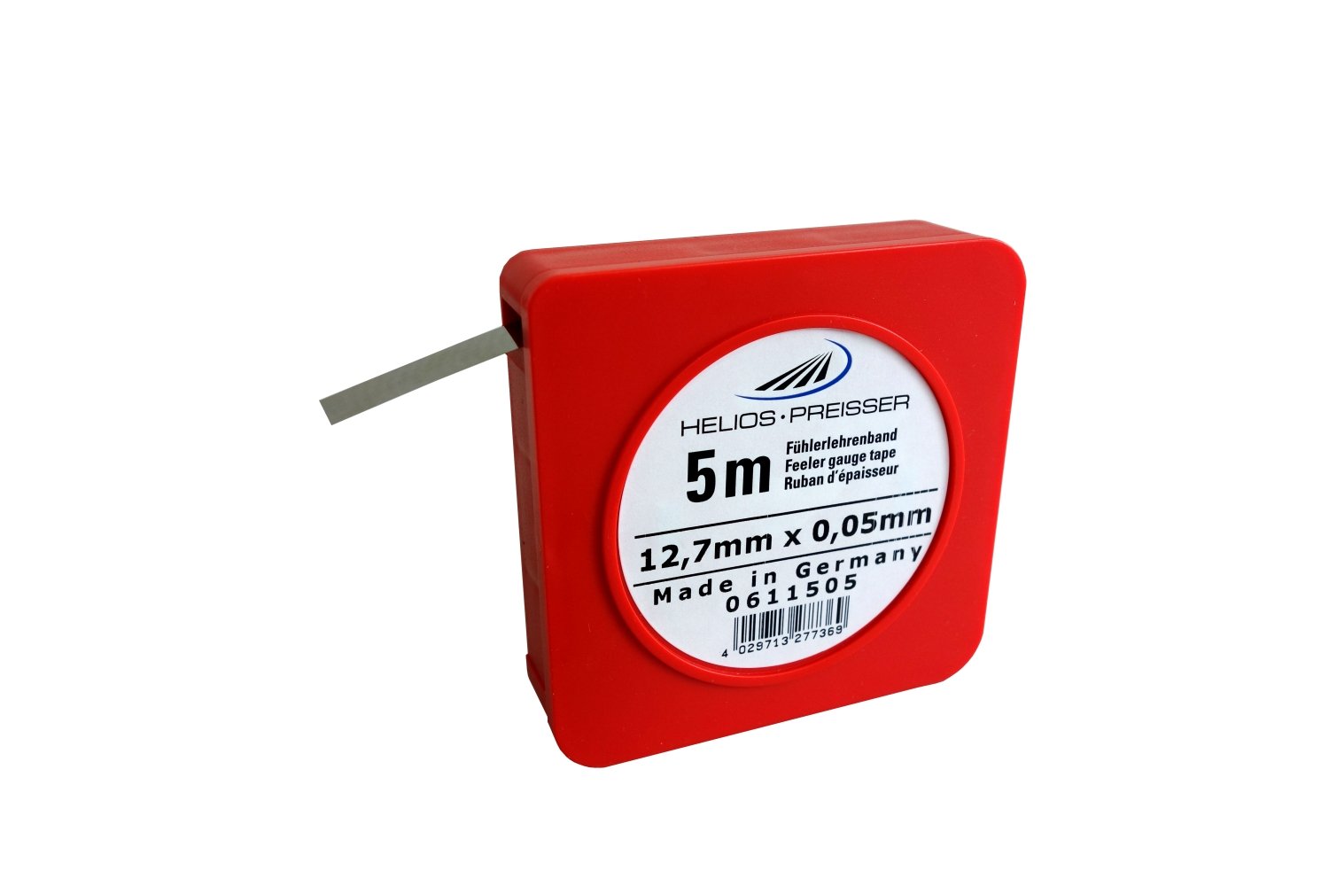 HELIOS-PREISSER 0611505 Fühlerlehrenband 5 m x 13 mm i.Plastikdose 0,05 mm