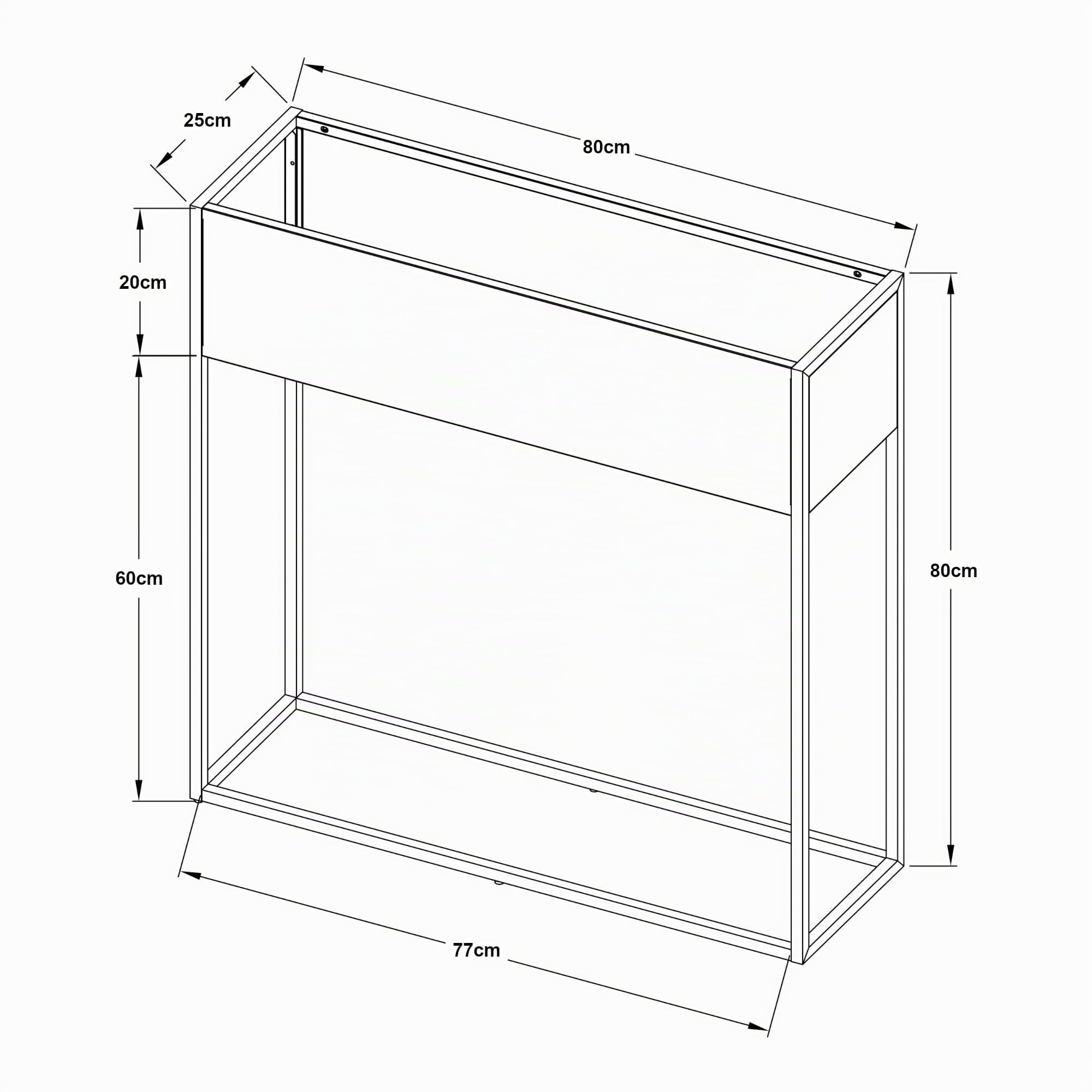 [en.casa] Soporte para Plantas Joensuu con Jardinera Estantería Elevada para Plantas Apto para Interior y Exterior Terraza Salón Oficina Acero 80 x 80 x 25 cm - Negro