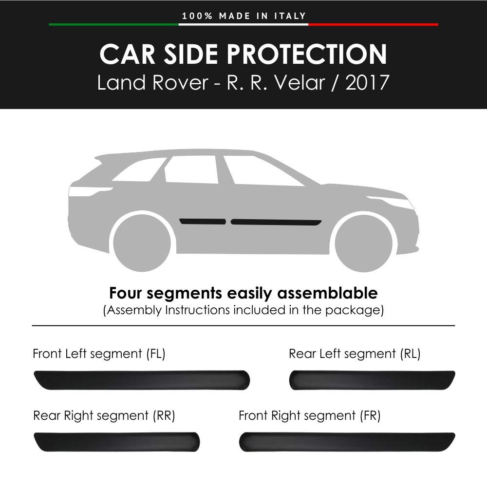 4R Quattroerre.it 12482 - Protectores Laterales para Range Rover Velar 2017 con Adhesivo de Doble Cara 3M