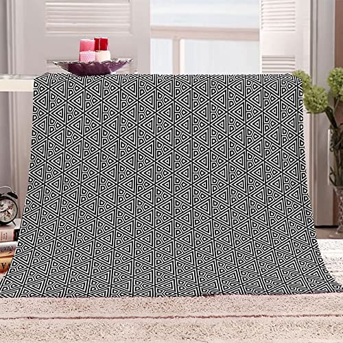 Couverture douce lit et canapé en flannel noire et blanche grand format