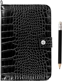 GOLTERS Golf Leather Scorecard Holder with Pencil Loop Yardage Book Cover Fits Back Pocket Perfect for Holding Golf Scorecards and Maps for Clipping to Golf Club Bag