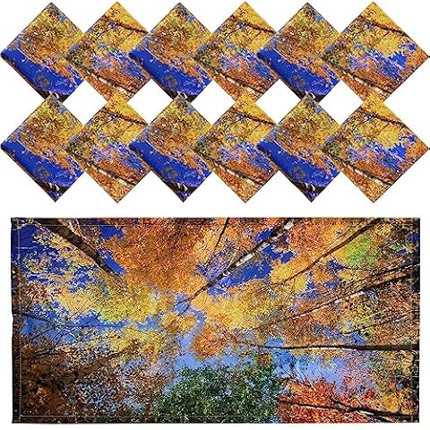 Hortsun 12 Pcs Fluorescent Light Covers, 4 x 2 ft Magnetic Fluorescent Light Filters to Relieve Eyestrain and Headaches for Home, Office, Hospital, Teacher Classroom Decoration (Autumn Forest) Cover