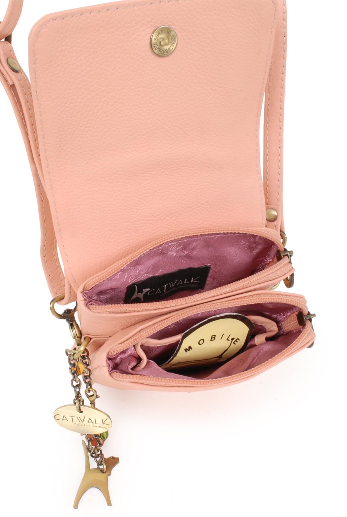 Catwalk Collection Handbags - Mini Bolso Bandolera de Piel - Bolso Pequeño Porta Móvil - Bolsito de Verano para Mujer - Billie