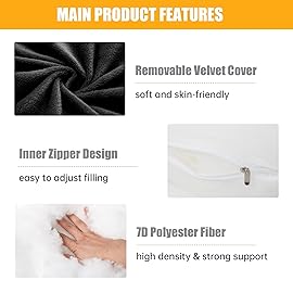 1 MIDDLE ONE Pregnancy Pillow, C Shaped Full Body Pregnant Women Sleeping Pillow for Maternity Support with Cover (Black)