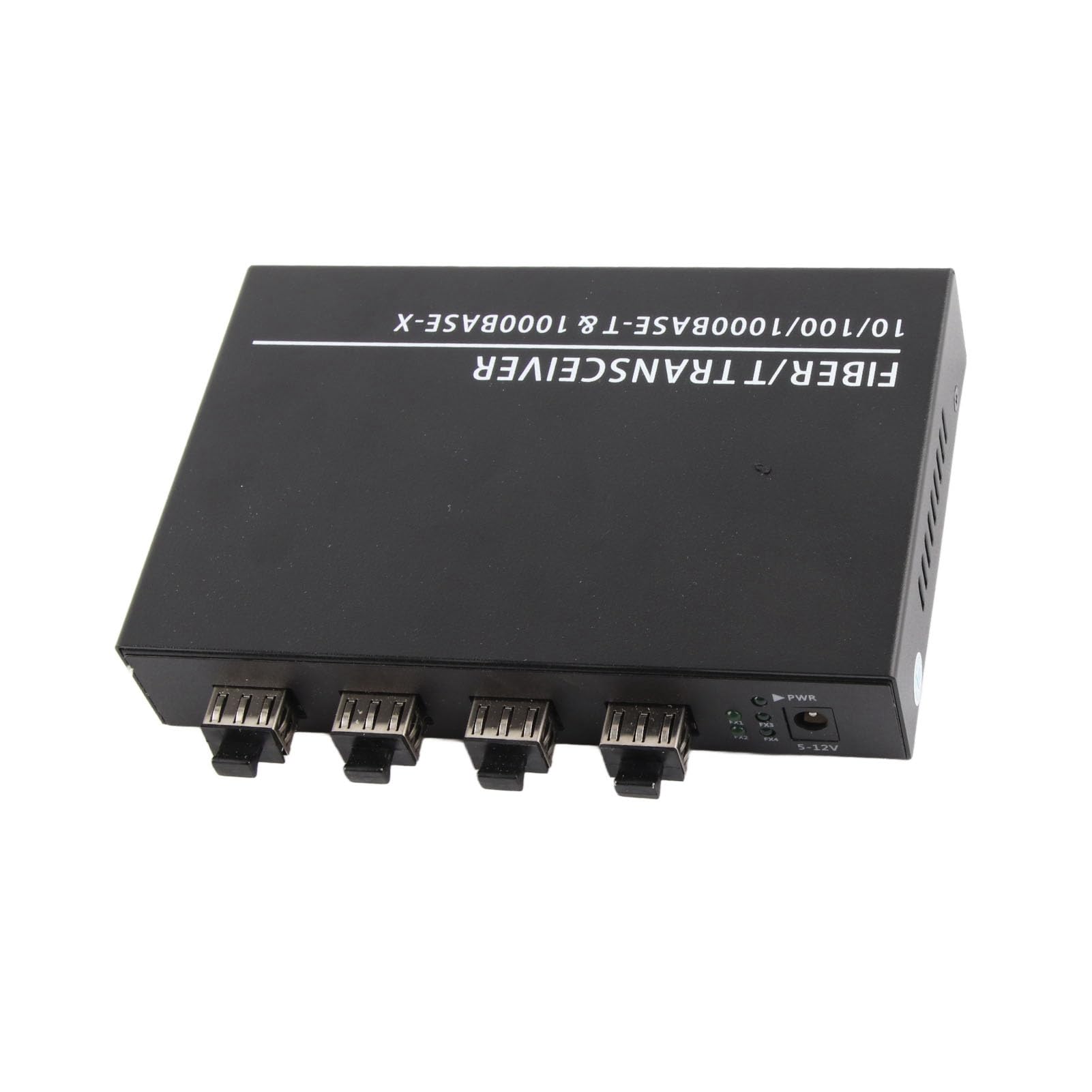 Airshi Convertisseur de Média Fibre Ethernet, Convertisseur de Média Fibre SFP en Métal 8 Ports électriques RJ45 Port 4 Ports Optiques 100-240V jusqu'à 120 Km pour la Maison (Prise UE)