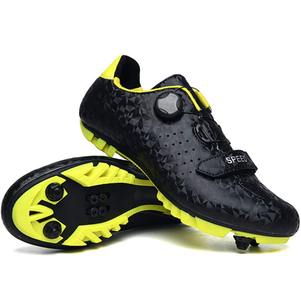 Zapatos De Ciclismo De Carretera Zapatos De Ciclismo De Spinning, 1 Par De Zapatos Antideslizantes De Carretera con Rayas Reflectantes para Ciclismo De Carretera De Montaña,Black-45