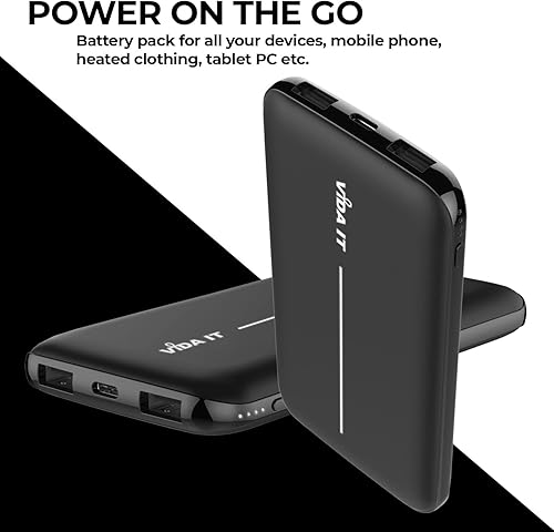 Miniatura 9 de Banco de energía ligero para ropa calentada, paquete de batería delgada para sudadera con capucha calentada, chaleco abrigo, 10000 mAh, USB 5 V 2A,