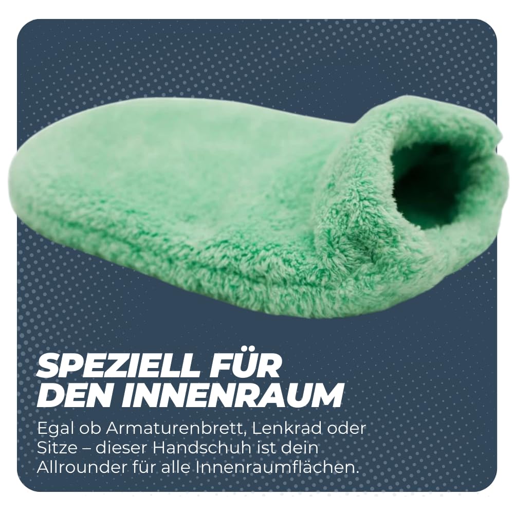 Interior Glove - Gant pour le nettoyage intérieur - Idéal pour le cuir, les plastiques et les coussins - 21 x 15 cm - Efficace et absorbant