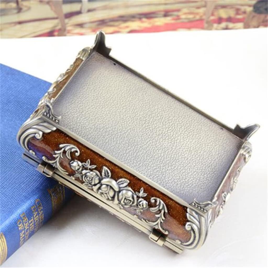 Vintage Fashion Box Russian Zinc-alloy Metal Trinket Box Bronze Enamel Storage Case