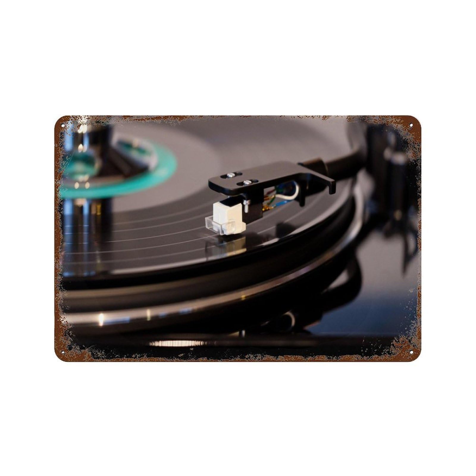 xiaoxiaoshen Retro Turntable Music Room Decoration Wall Decor Art Metal Tin Poster Modern Home Decor Art Home Bar Shop Decorations Vintage Sign 20x30cm