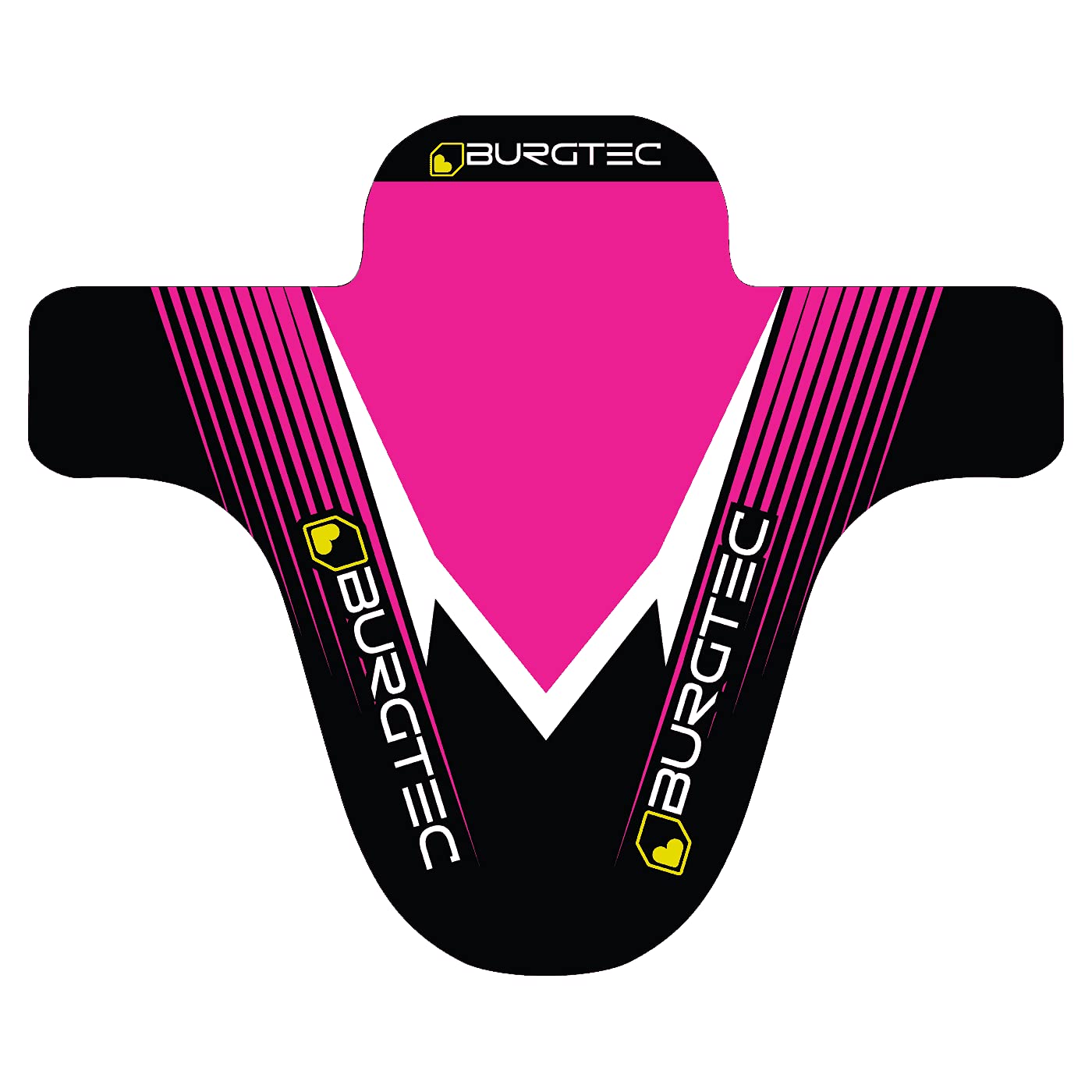 Burgtec Moto Front Mountain Bike Mudguard - Pink/MTB Mud Fender Shield Guard Face Bicycle Cycling Cycle Biking Board Muck Rain Water Puddle Wet Weather Trail Riding Downhill Accessories