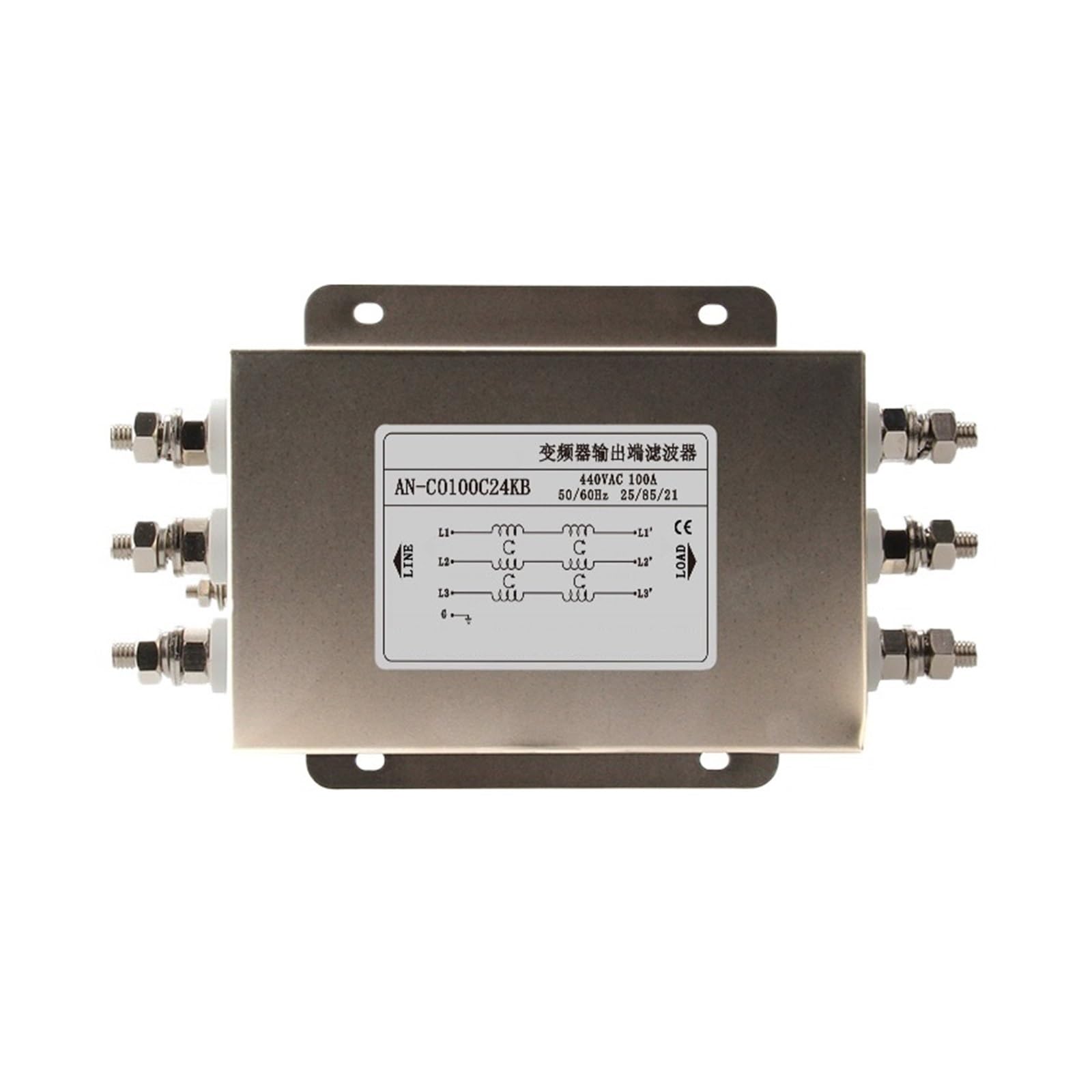 Filtre de puissance triphasé résout les erreurs de tension 100A 440V
