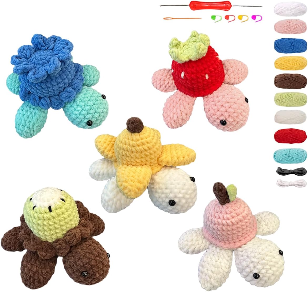 YAMAXIN Crochet Set for Beginners, for Complete Adults, Animal Crochet Hook Set for Beginners, Crochet Knitting Set with Video (6pcs Animals)