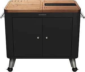Everdure by Heston Blumenthal Mobile Preparation Kitchen Table, Black ...