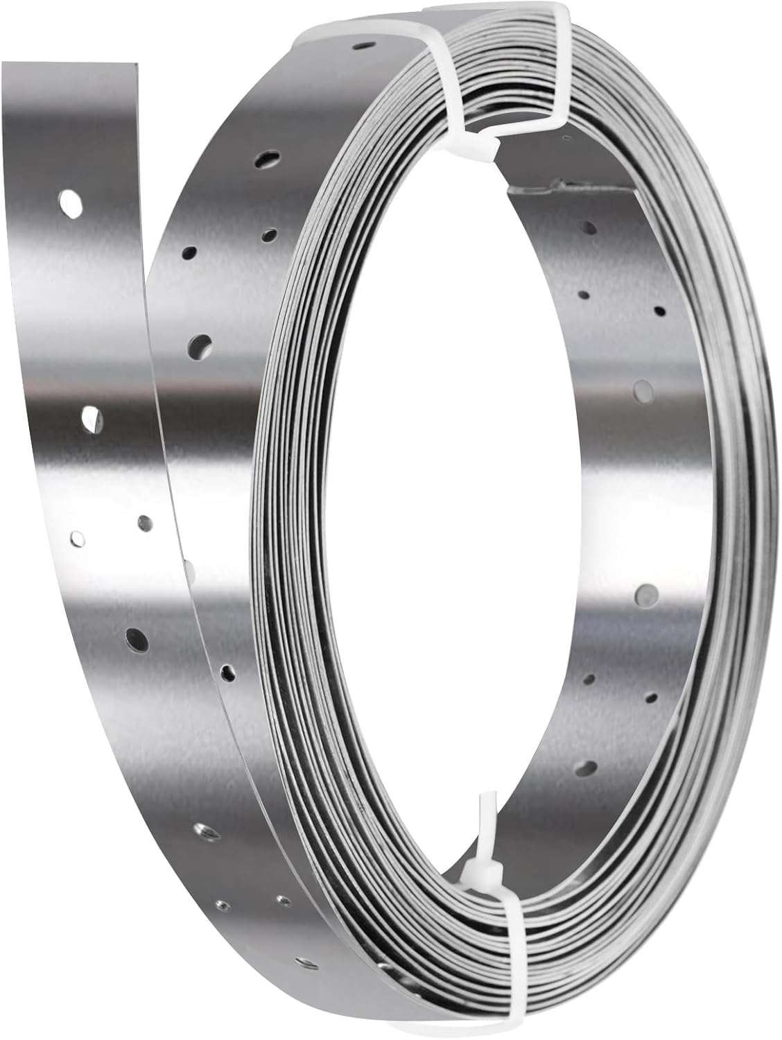 GBGS 32ft x 1-3/8"(35 mm) Width Perforated Tie Strap,19 Gauge Metal Coil Strapping,Stainless Steel 304