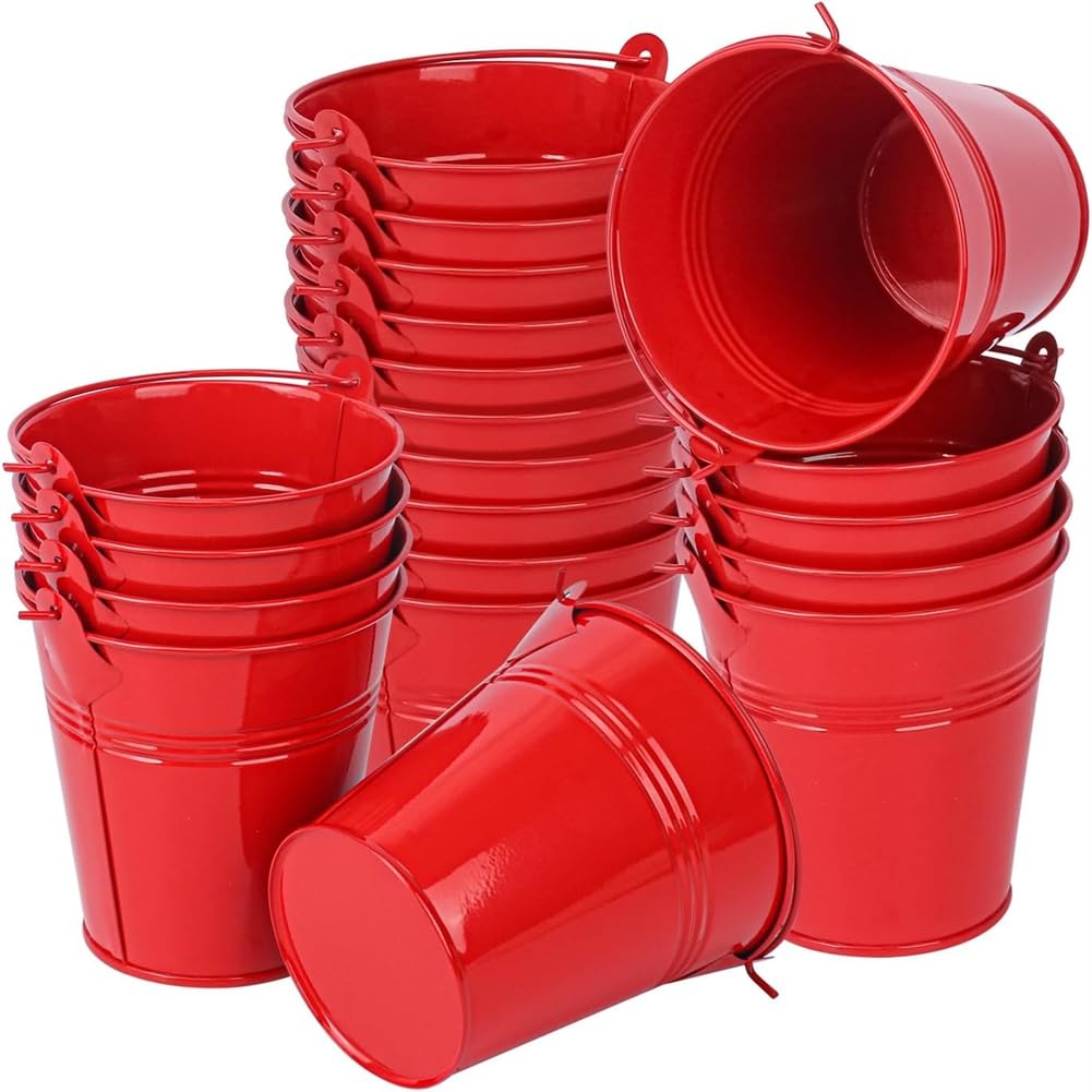 IJSDNVJNDX Mini Metal Buckets Decorative Buckets Tiny Metal Buckets for Halloween Candy, Party Favors, Garden, Succulents