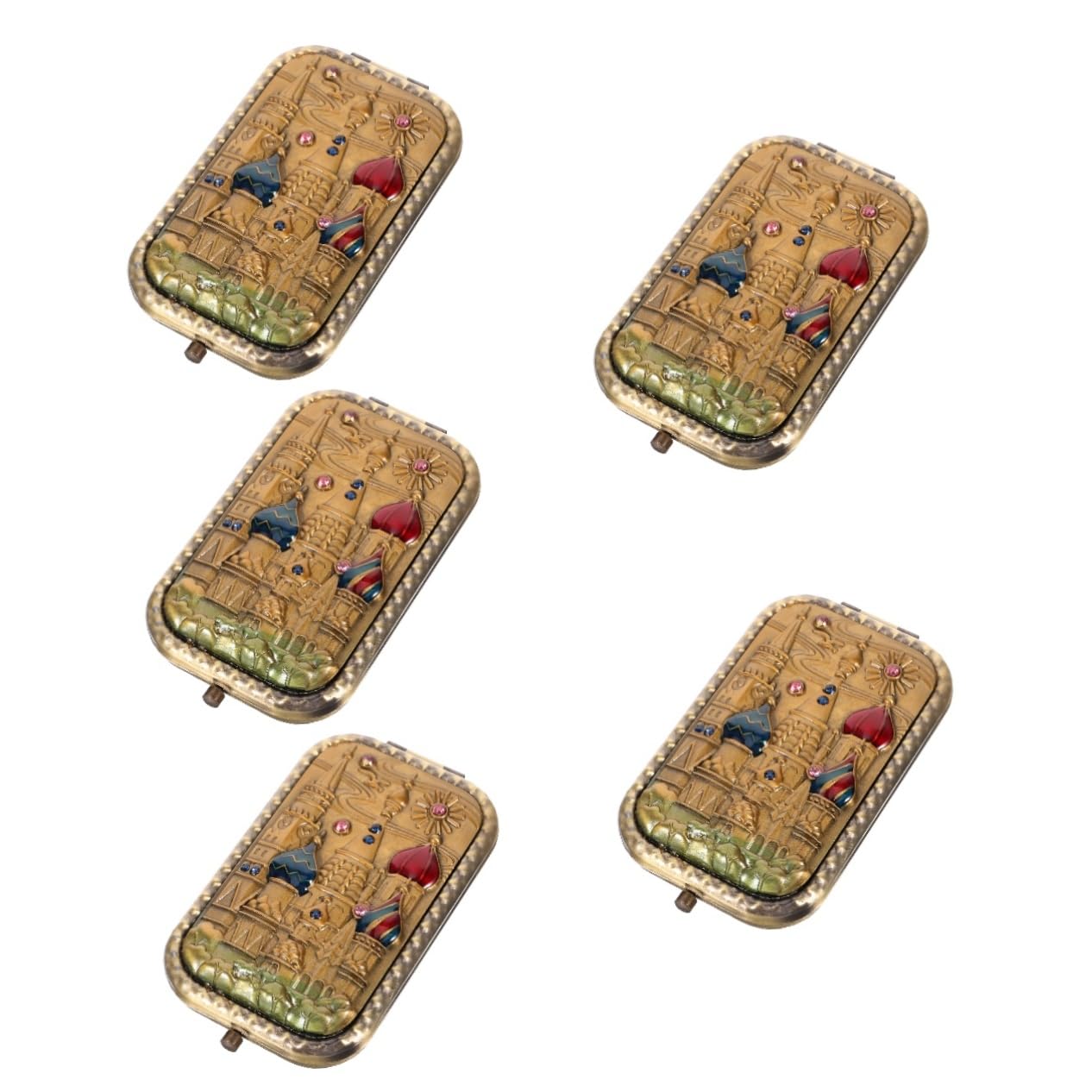 Ipetboom 5 Stück Kosmetikspiegel Schminkspiegel Kosmetikspiegel Klein Leicht Vintage Taschenspiegel Handspiegel Make Up Zusammenklappbar Für Handtaschen Spiegel Taschenspiegel