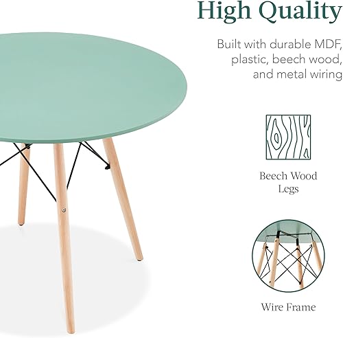 Miniatura 5 de Best Choice Products - Juego de comedor de 5 piezas, moderno, compacto de mediados de siglo para hogarapartamento, 4 sillas, asientos de plástico,