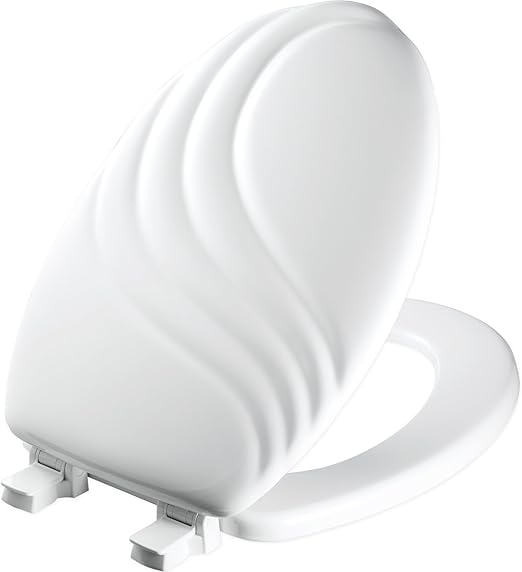 MAYFAIR 127ECA 000 Sculptured Swirl Toilet Seat will Never Loosen and