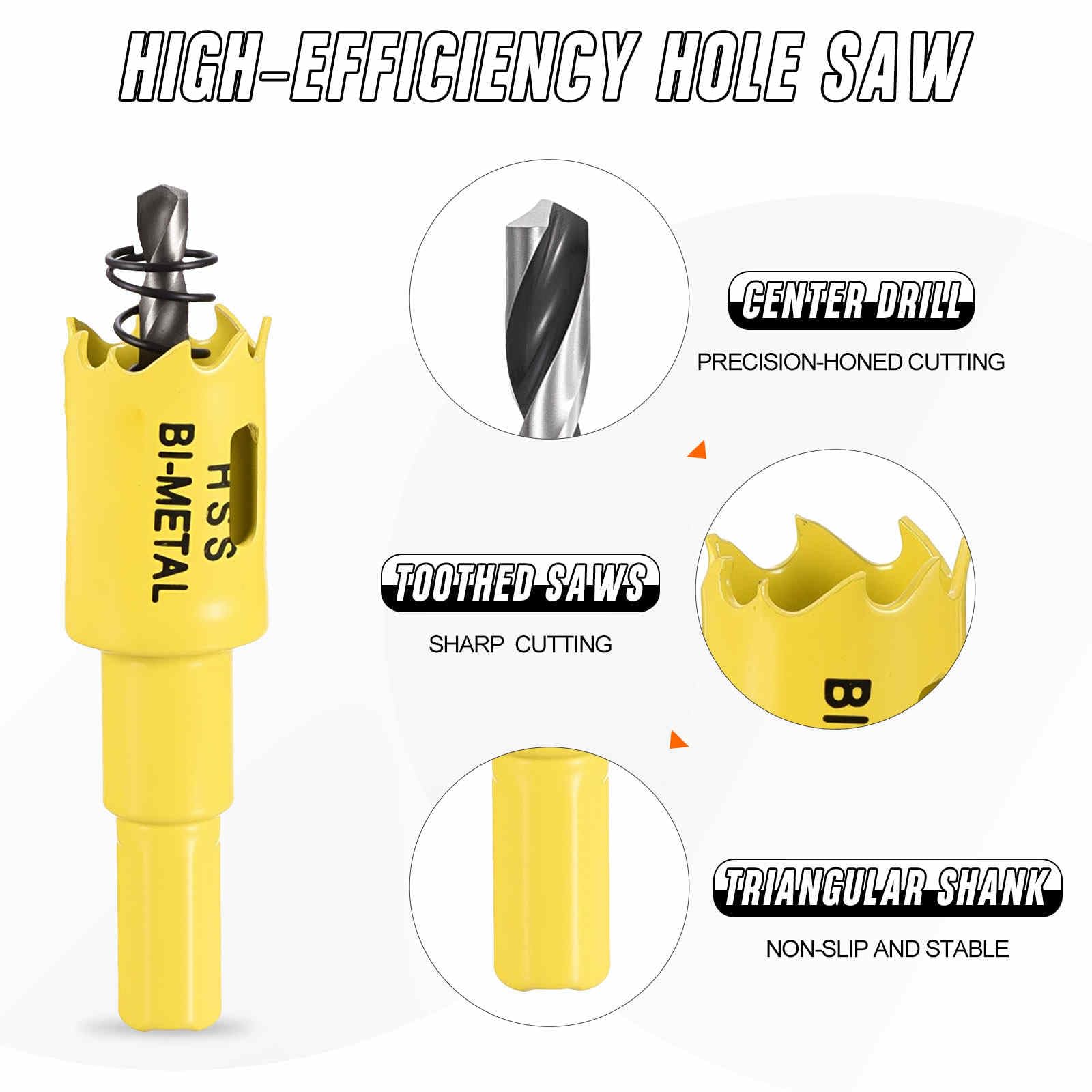 CoCud 1-5/16"(33mm) Hole Saw, M42 Bi-Metal Hex Shank Hole Cutters Drill Bit with Spring - Image 3
