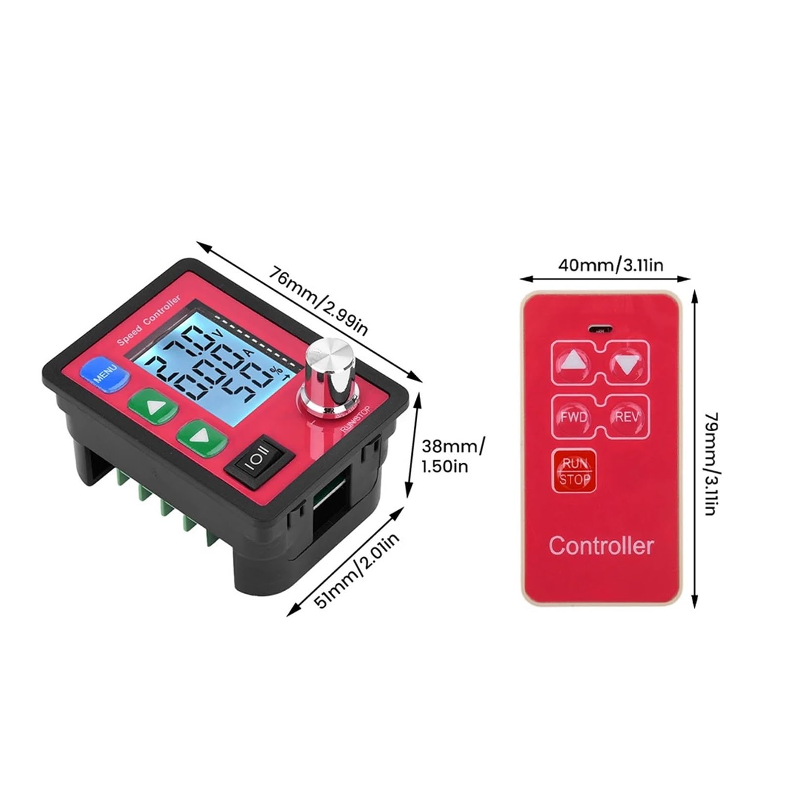 DC6-55V 15A PWM Control remoto inteligente DC Brush Motor controlador de velocidad hacia adelante atrás ajustable