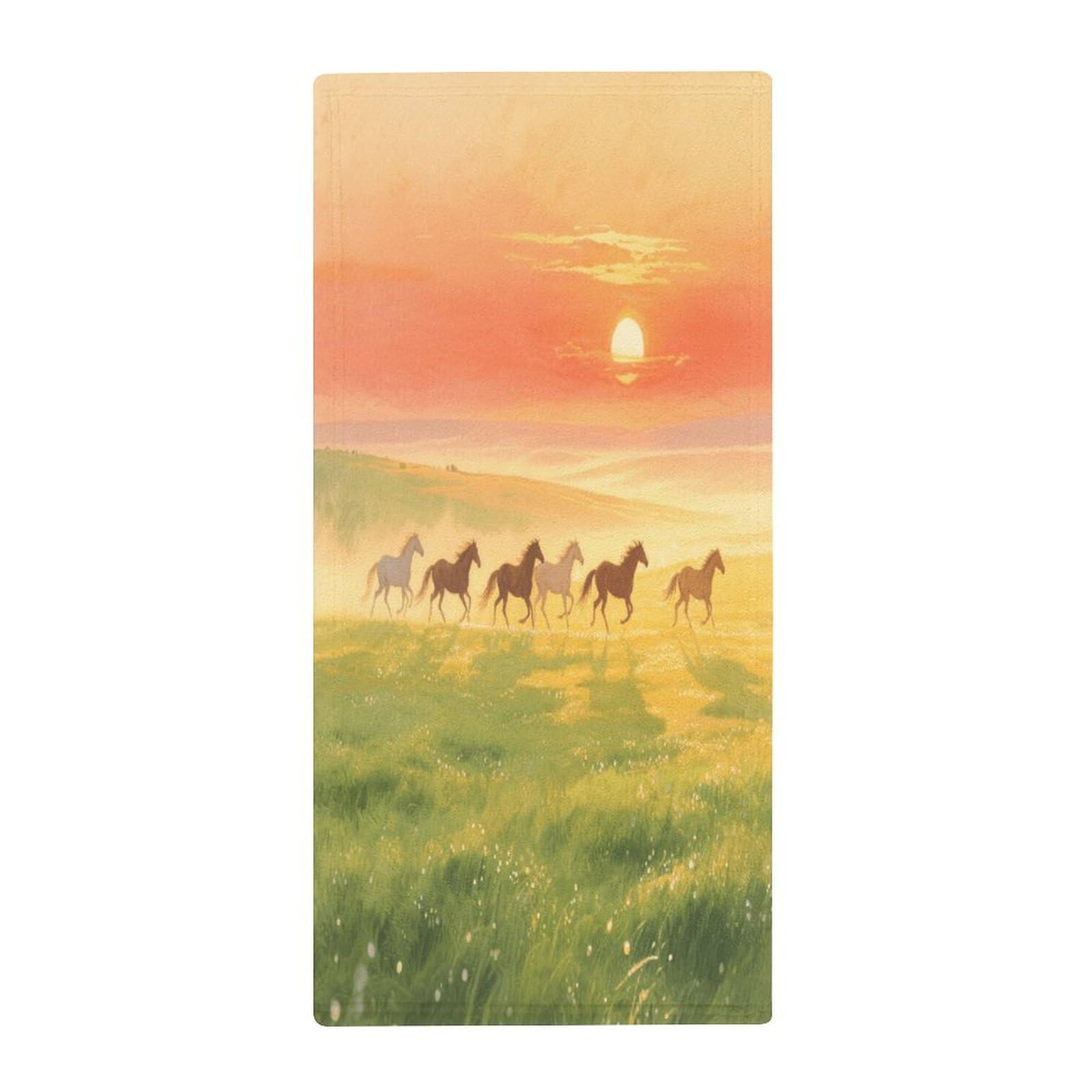 Fekiloot Style Grassland At Dawn Towels For Bathroom, Bath Towels 13.8 X 28.7 Inch, Hand Towel Multipurpose Use As Bath Fitness, Bathroom, Shower, Sports, Yoga Towel