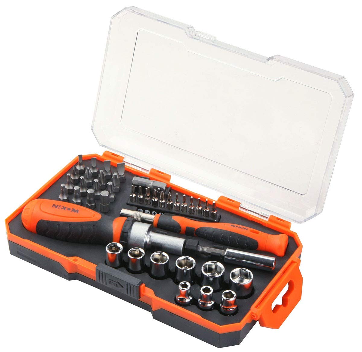 Wokin 42 Piece Bit, Ratchet Screwdriver & Socket Set