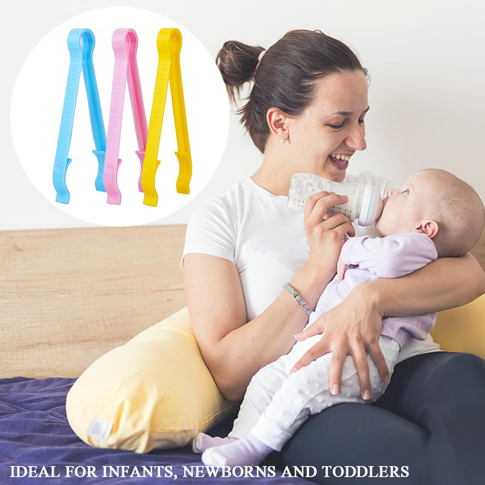 3 Pezzi Pinze per Biberon Multifunzione, Bottiglia Multifunzione Morsetto Pinze Sterilizzate per Neonati Strumento per La Pulizia Delle Bottiglie Clip Anti-Scottature per Biberon Bambini