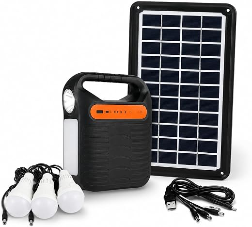DRUMSTONE { 2026 Brings 5 Years Warranty } Solar Emergency Light Kit Rechargeable Portable Lighting System for Home Power ...