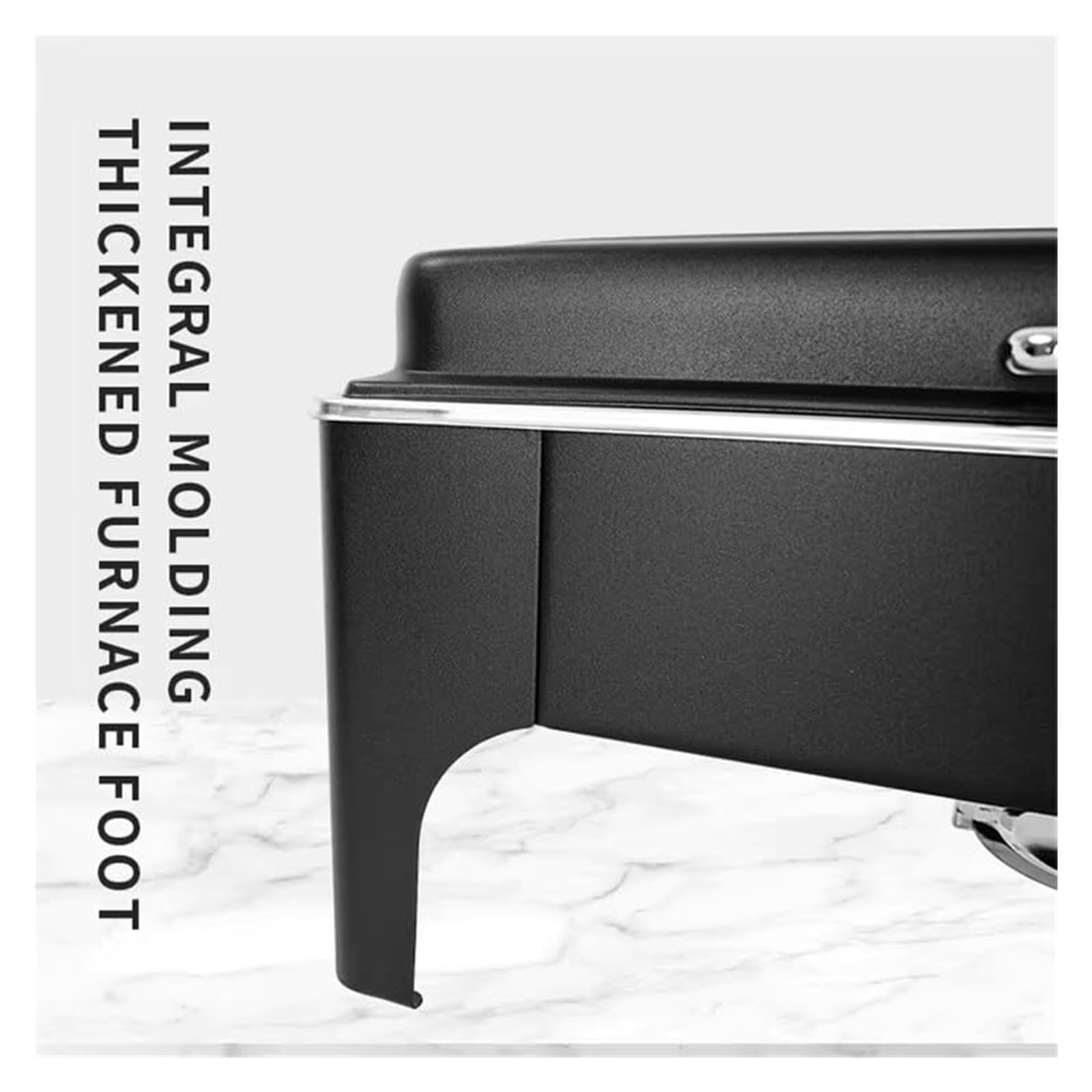 Scaldavivande neri rettangolari in acciaio inossidabile Cucina a buffet | Buffet for Feste con Coperchio Idraulico Trasparente, Scalda Buffet