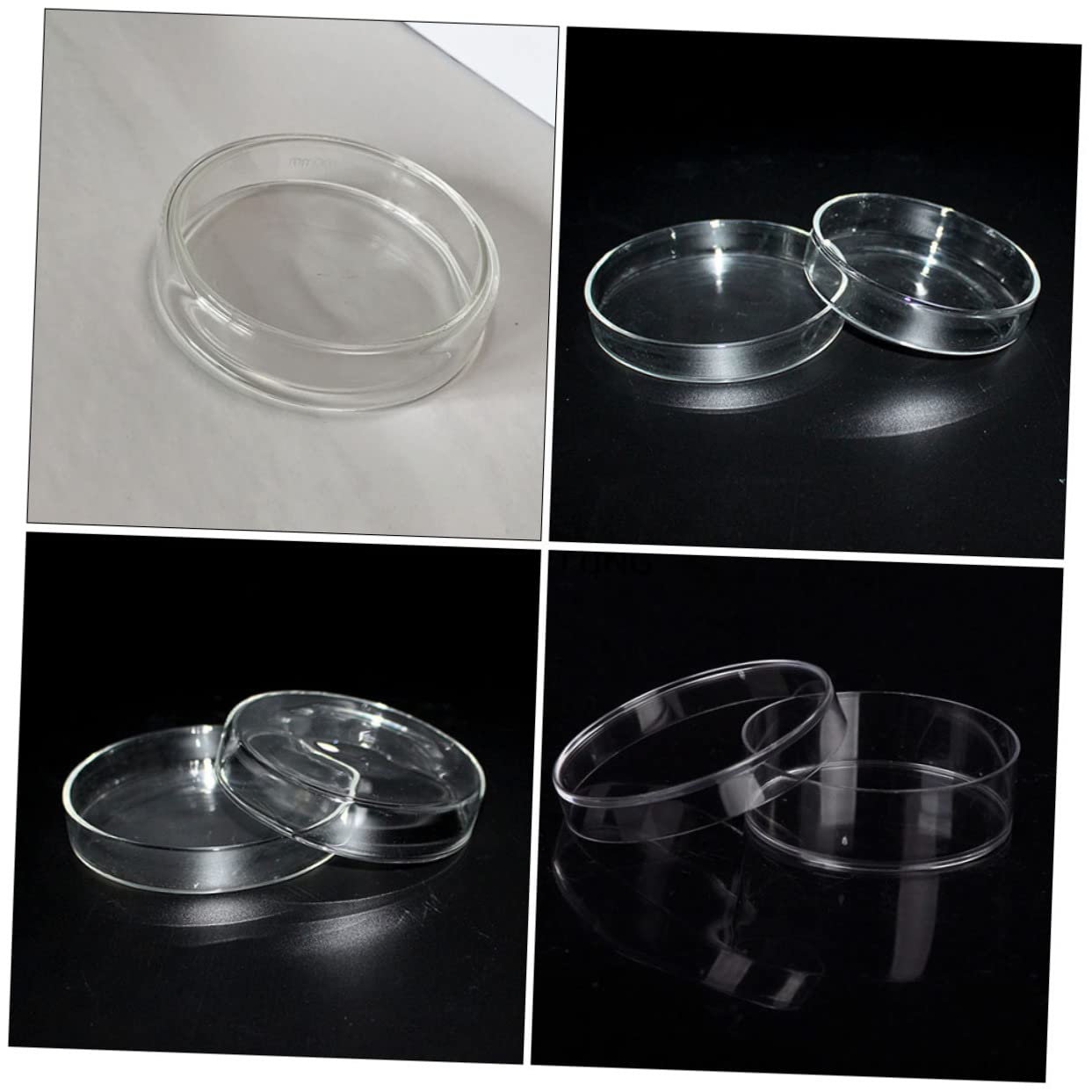 FUNOMOCYA 2pcs Petri Dish Clear Dishes Lab Agar Plate Grade Educational Toys Gel Experiment Lids Plant Pipette Prepoured Transparent Culture Dish Reusable Light Kit Reaction Plates Glass