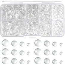 Riven 400 pcs 4 Sizes Transparent Glass Dome Cabochons Round Cabochon Tiles Assortment Kit, for Jewelry Making and DIY Craft Projects