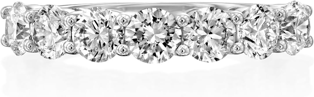 Moissanite Diamond Ring for Women – D Color VVS Clarity, 18K White Gold Over Silver – Engagement, Wedding, Promise & Fine Jewelry Gift for Her