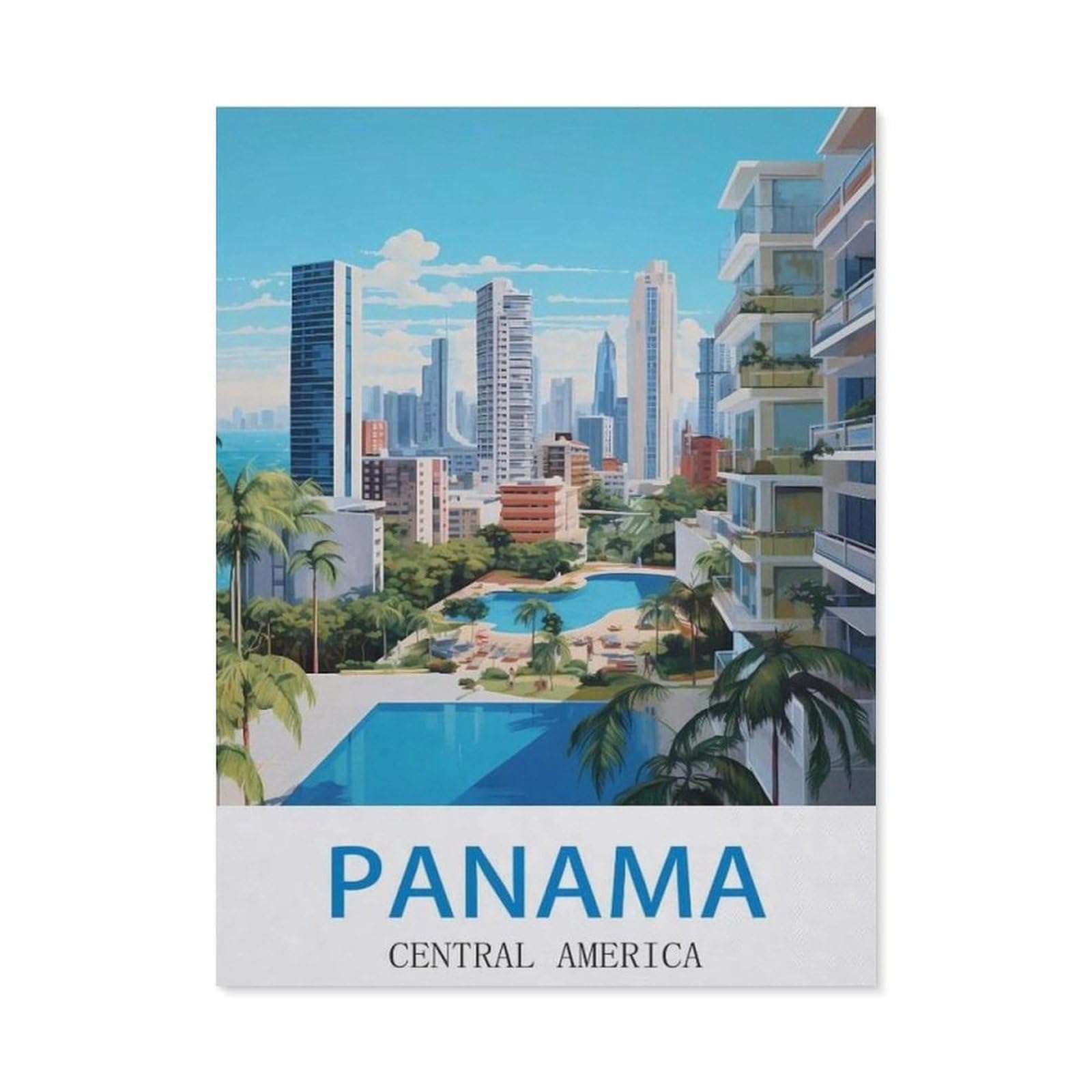 Vintage Wall Decor Metal Poster Plaque，Panama Central America，Sign Farmhousenostalgic Tin Sign For Home Cofe Kitchen Pub Bar Wall Decor(30x40cm）12x16 inch-EC86