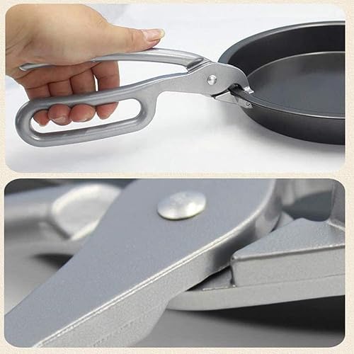 Miniatura 7 de Zerodis Pinzas para sartén de pizza resistentes, de aluminio fundido antiescaldaduras para cocinar pan, pizza, carnes, pescado, 7.87 x 0.59 x 1.5